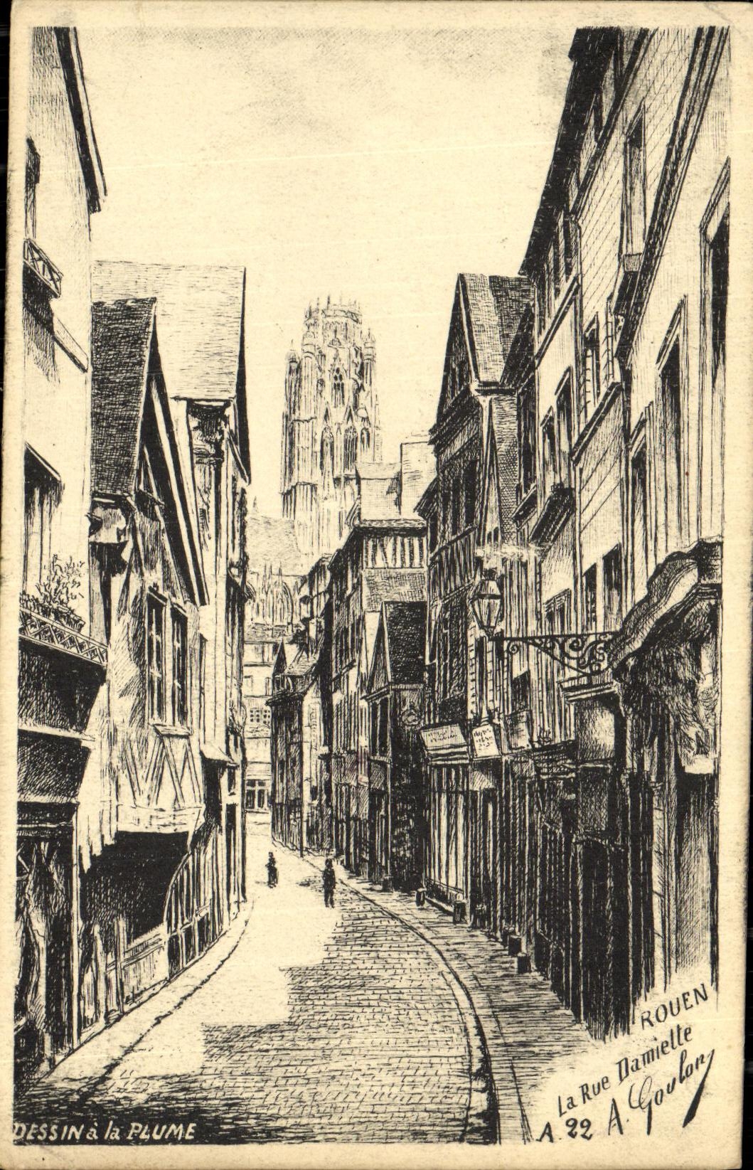 CPA Rouen La Rue Damiette Goulon