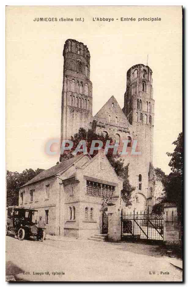 Jumièges (Seine Inf.) — L'Abbaye - Entrée principale — Édit. Languetti, opérateur