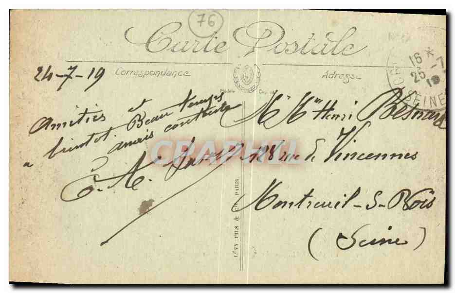 CPA Mesnil Val Le Casino Des Falaises — Rückseite