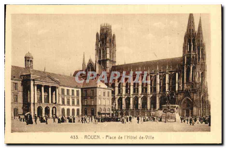 CPA Rouen Place de L Hotel de Ville
