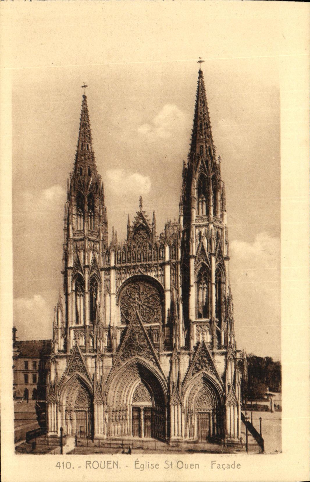 CPA Rouen Eglise St Ouen Facade 