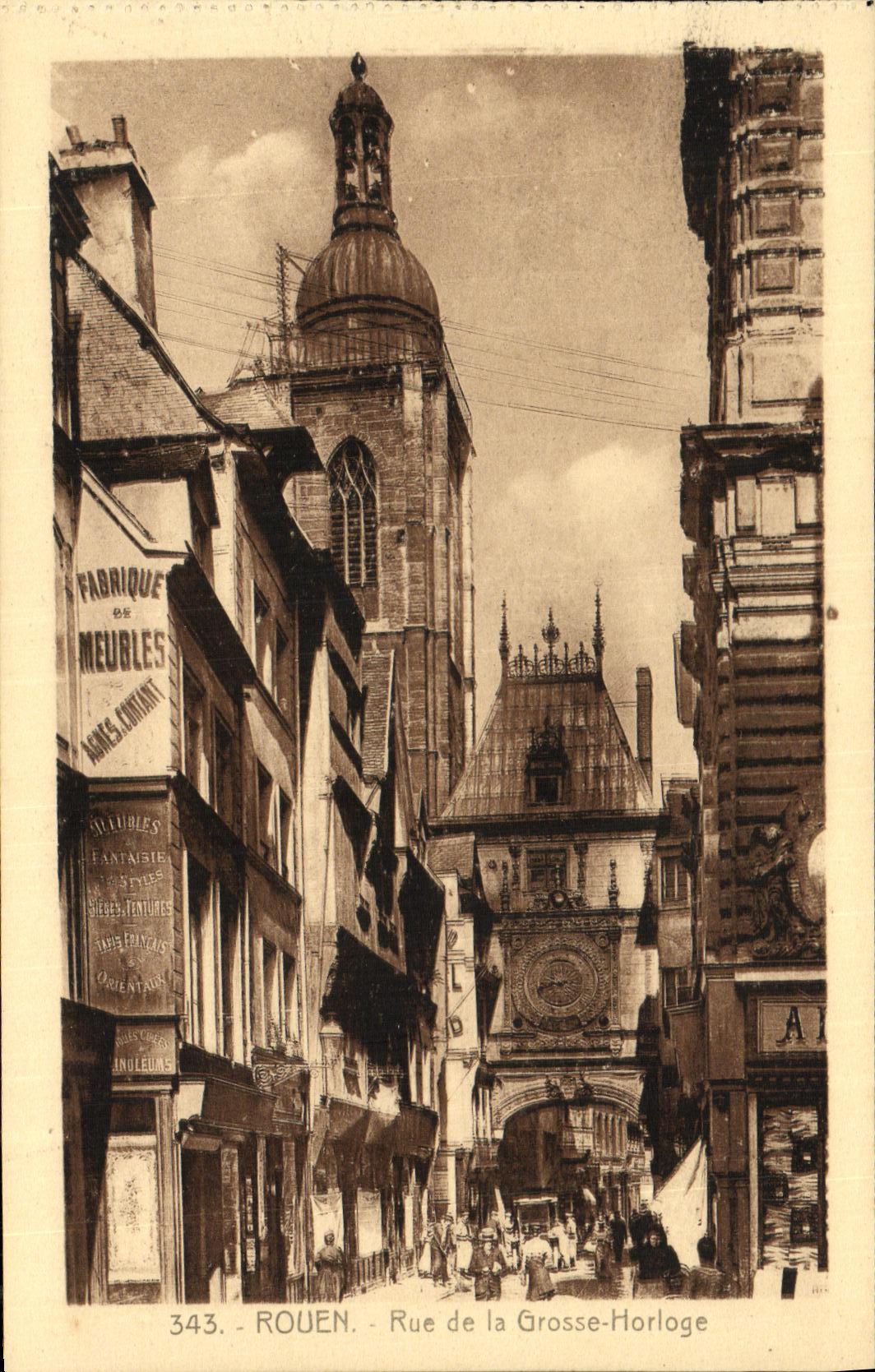 CPA Rouen Rue de La Grosse Horolge 