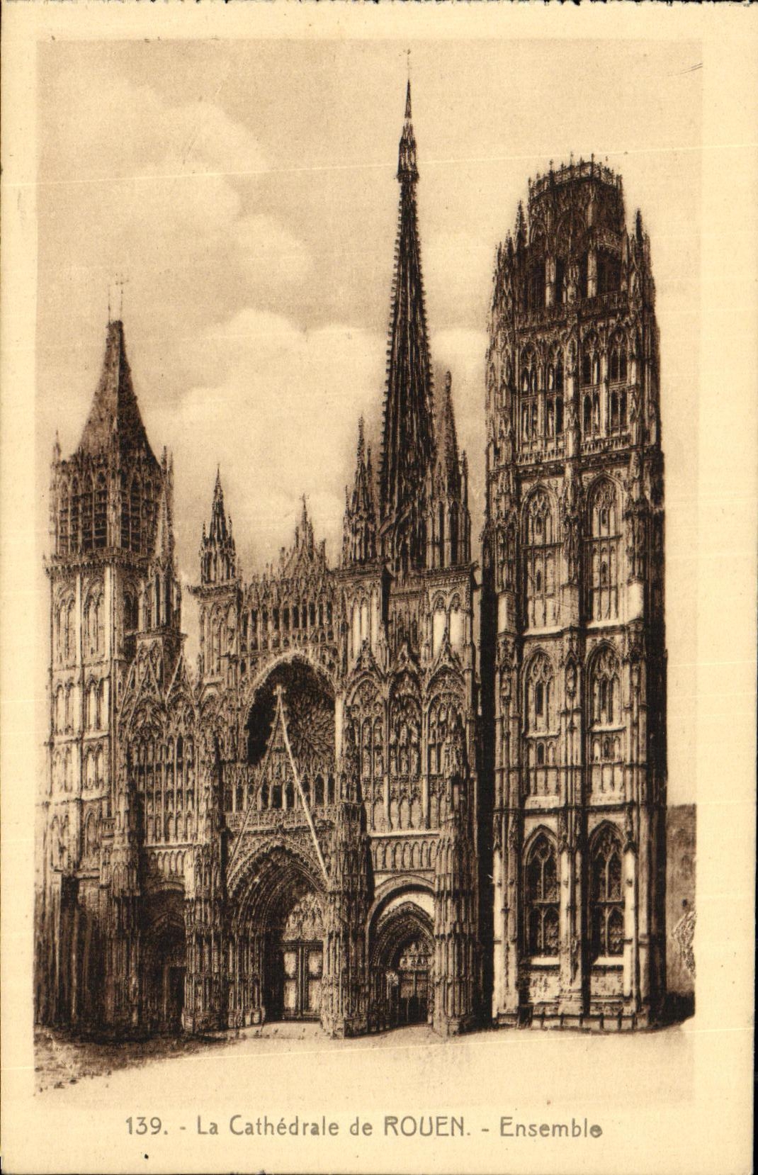 CPA La Cathedrale De Rouen Ensemble