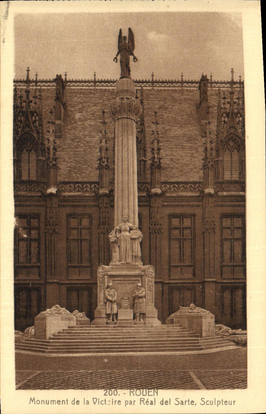 CPA Rouen Monument de La Victoire Real Del Sarte Sculpteur 