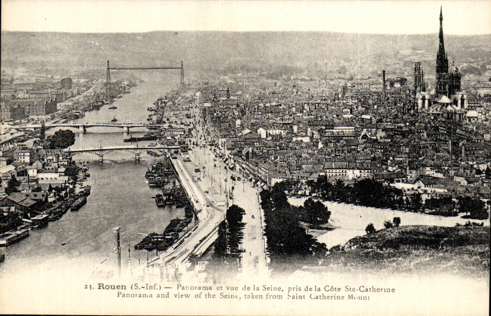 CPA Rouen Panorama et Vue de La Seine 