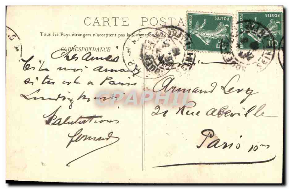 CPA Rouen Hotel Bourgtheroulde  — Verso