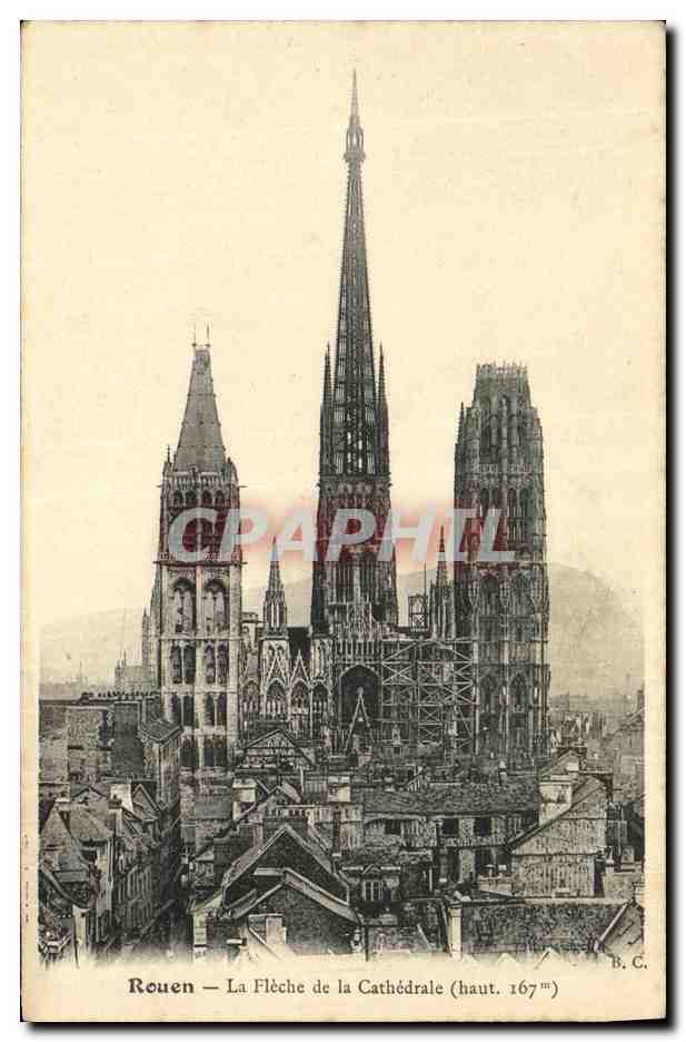 CPA Rouen La Fleche de La Cathedrale