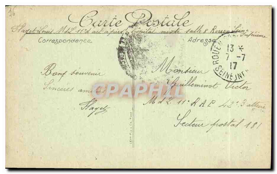 CPA Rouen Le Pont Corneille — Verso