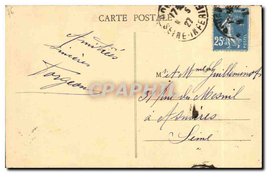 CPA Rouen Le Palais de Justice  — Verso