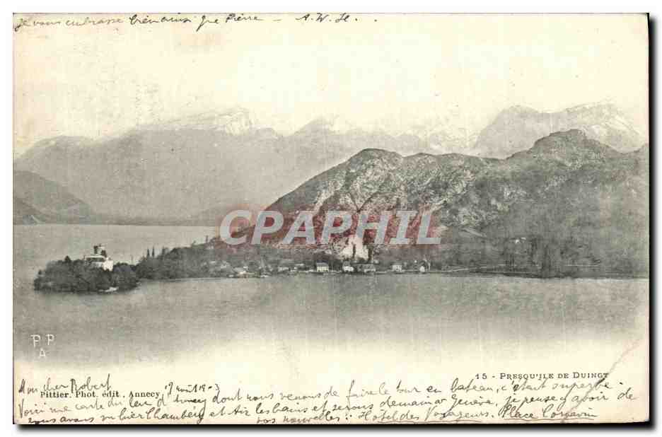 Presqu'île de Duingt — vue du lac d'Annecy — Pittier Phot. edit. Annecy, n°15
