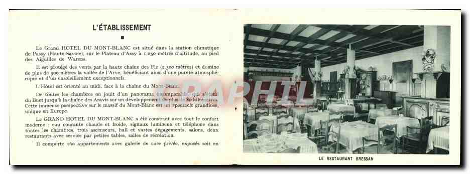 CPA Un coin du parc Service Medical Grand Hotel Du Mont Blanc  — Rückseite