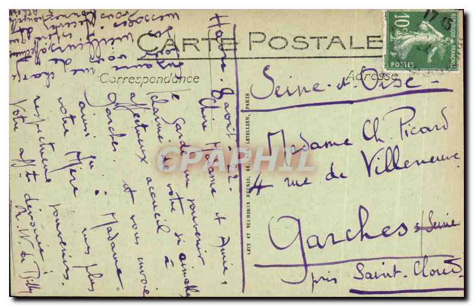 CPA Sainte Adresse La Vallee de Saint Adresse — Rückseite