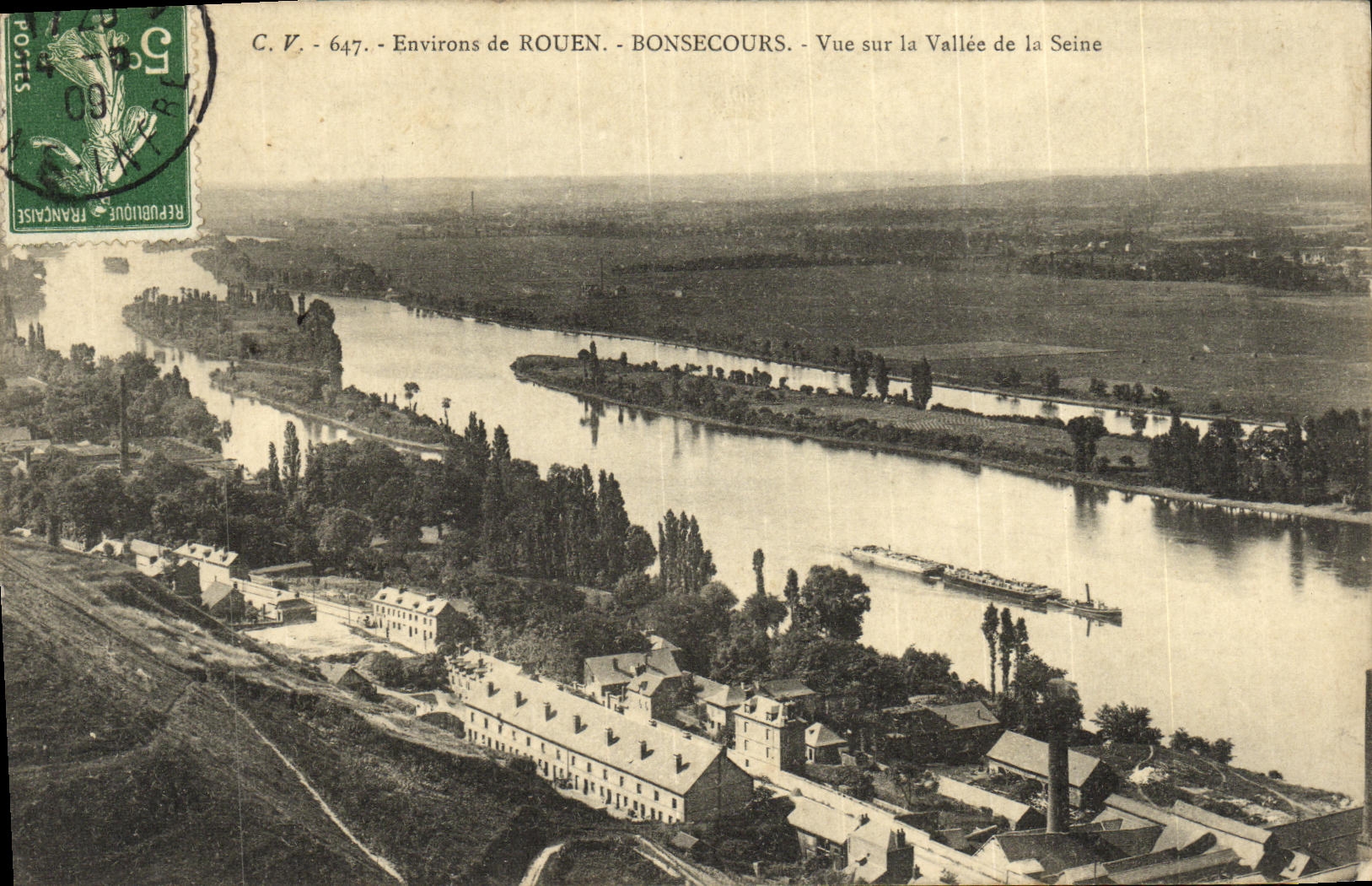 CPA Environs De Rouen Bonsecours Vue Sur La Vallee de La Seine 