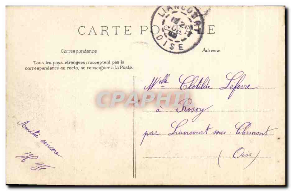 CPA Le Treport Calvaire Sur La Falaise — Rückseite