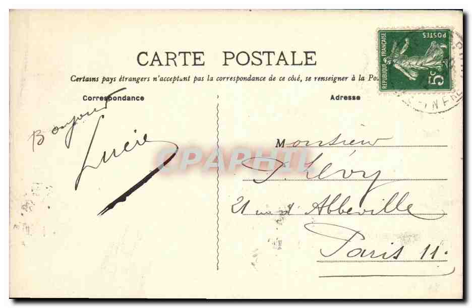 CPA Le Treport L Eglise et les Quais Bateaux — Rückseite