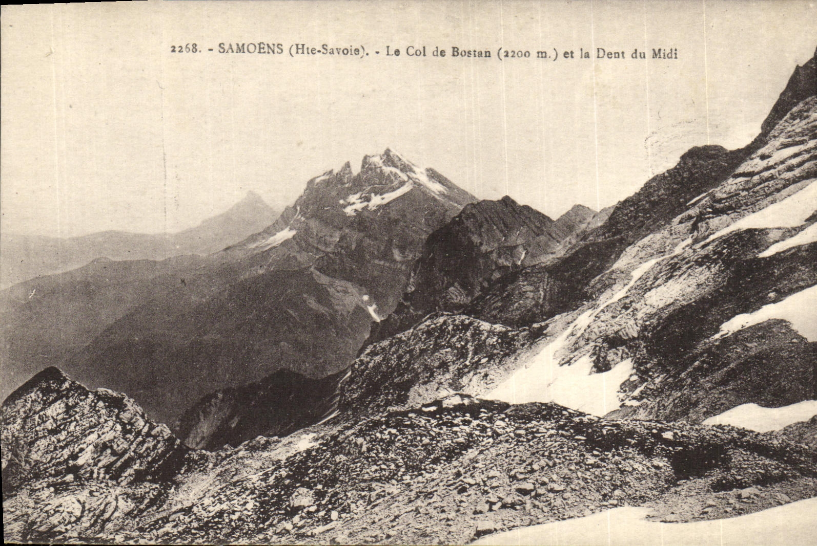 Le Col de Bostan (2200 m) et la Dent du Midi — Samoëns (Haute-Savoie) — L. Faure, éditeur à Annemasse