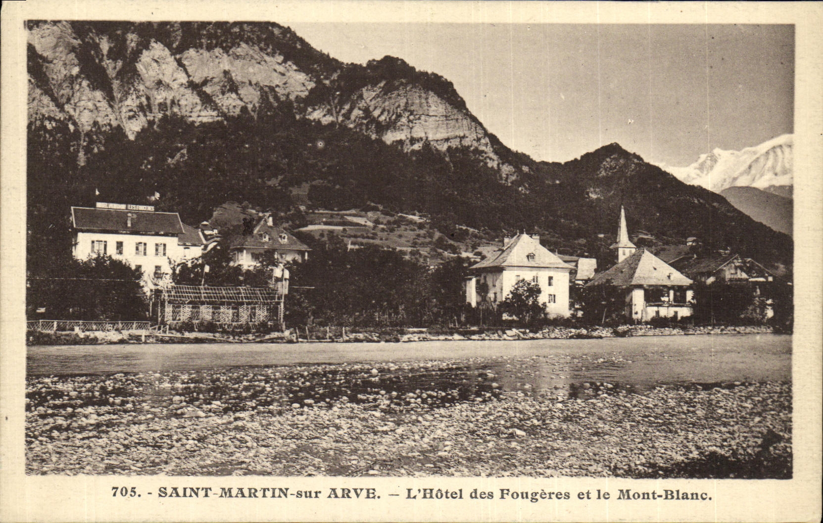 Saint-Martin-sur-Arve — L'Hôtel des Fougères et le Mont-Blanc — L. Morand, phot.édit. (Haute-Savoie)