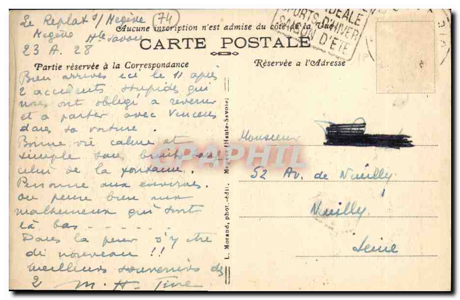 Megève - Chalet de la Vieille et le Mont-Blanc — L. Morandi (Haute-Savoie) n°62 — Reverso
