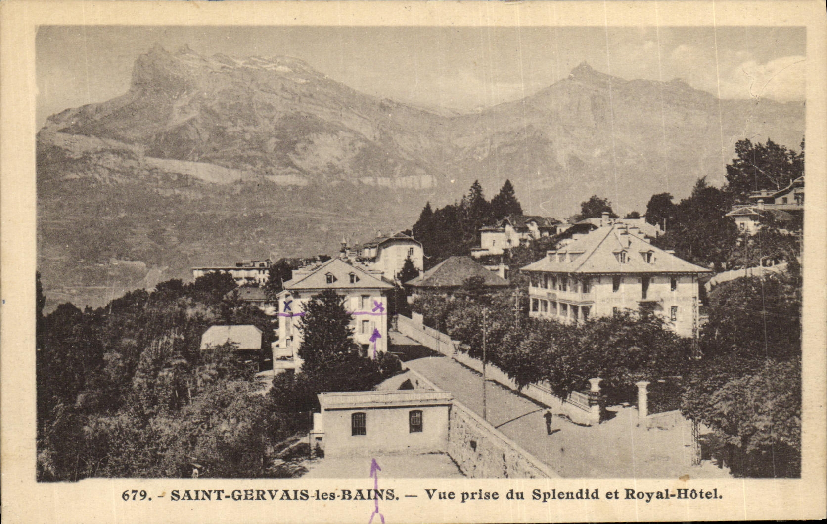 Saint-Gervais-les-Bains — Vista presa dal Splendid e Royal-Hôtel — n° 679