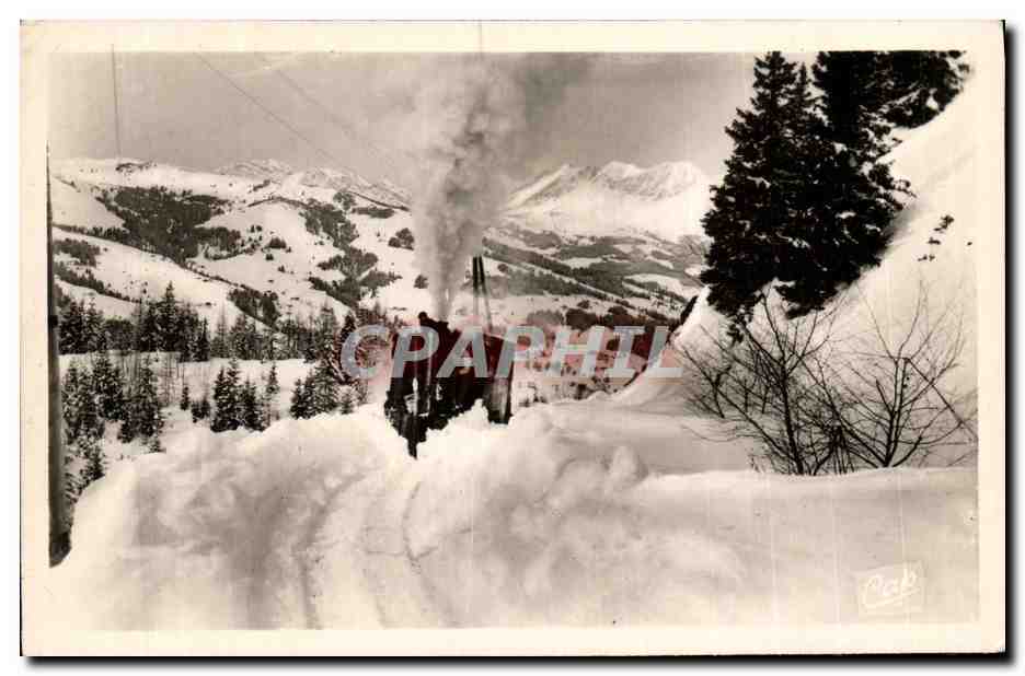 Dampfzug in den schneebedeckten Bergen — Cab — n° 74