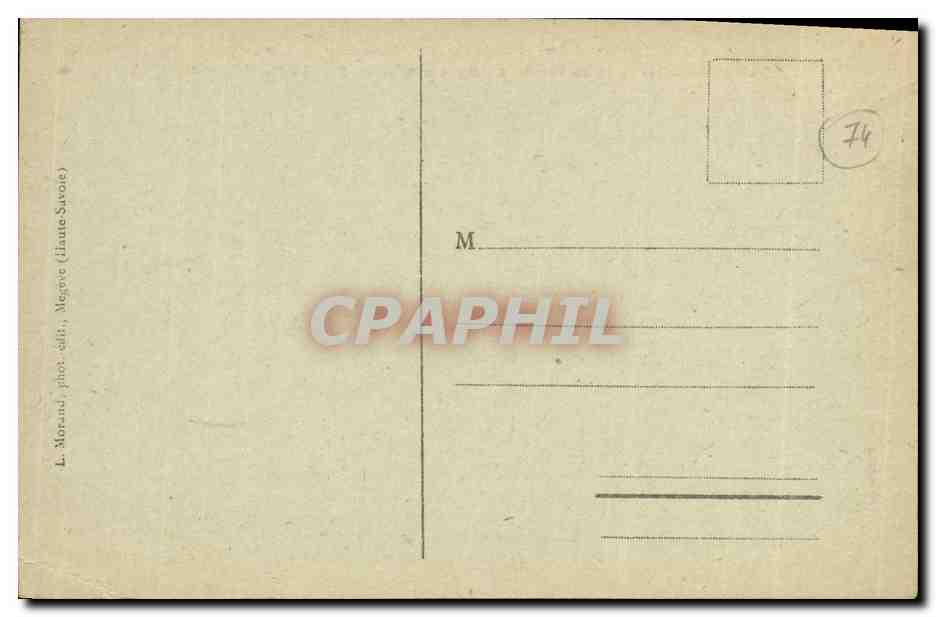 Glacier (2800m) et Aiguille de Bionnassay (4061m) — Vue prise de la Station Terminus du Chemin de Fer du Mont-Blanc — L. Morand, phot. édit. Mégève (Haute-Savoie) — Achterkant