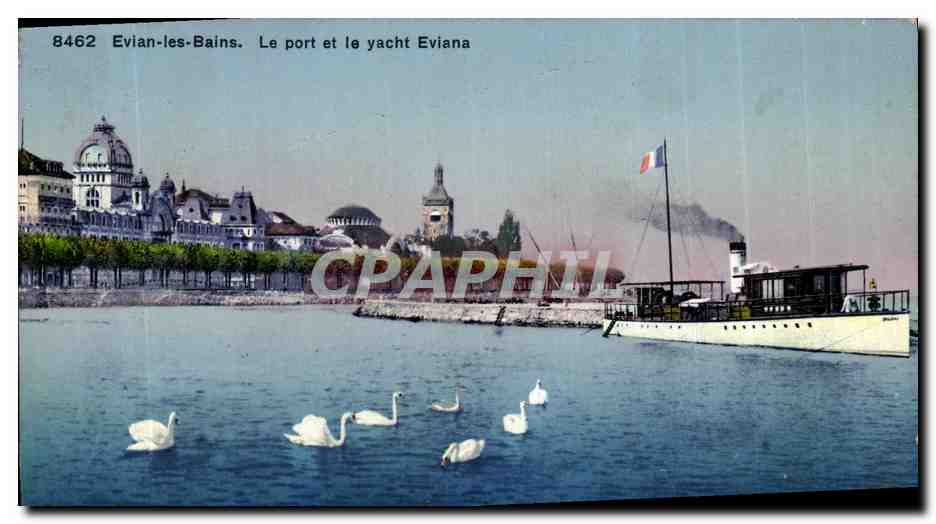 CPA Evian Les Bains Le Port et le Yacht Eviana