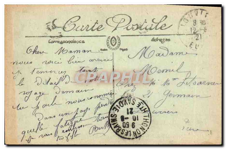 CPA Thonon Les Bains Le Port Bateaux — Rückseite