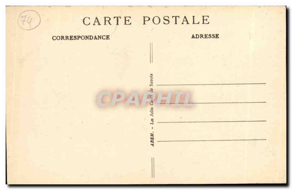 Annecy — Le Pont de la Halle — A.B.E.M. n°4377 — Verso