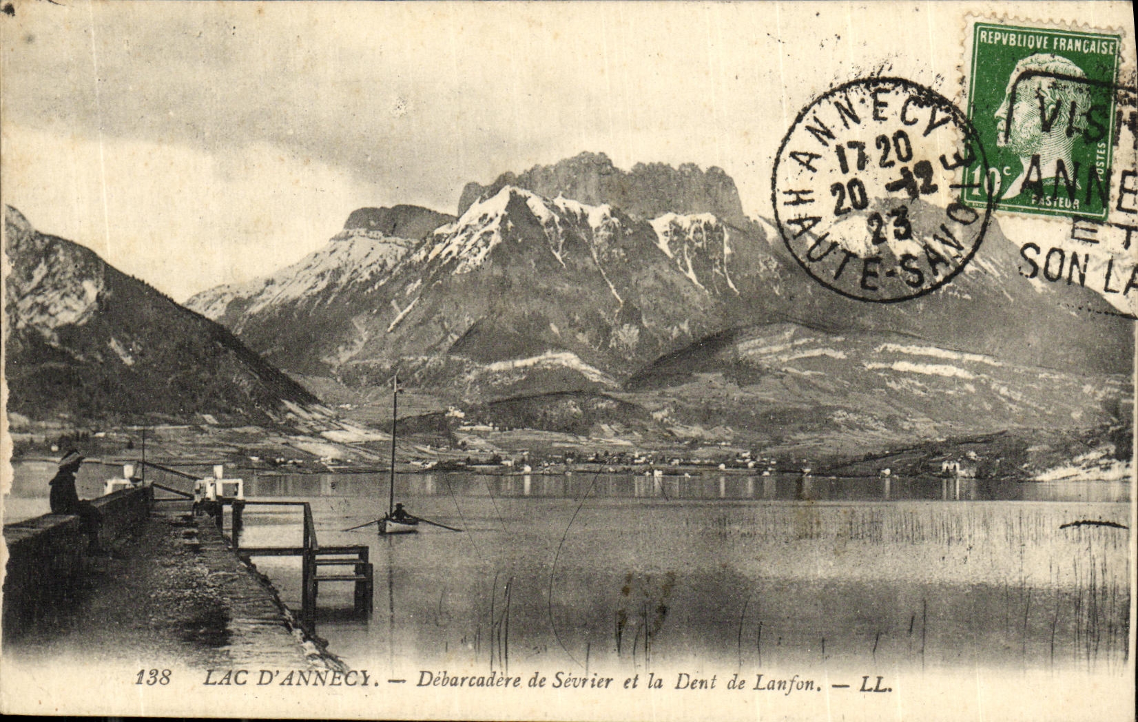 CPA Lac D Annecy Debarcadere de Sevrier et la Dent de Lanfon