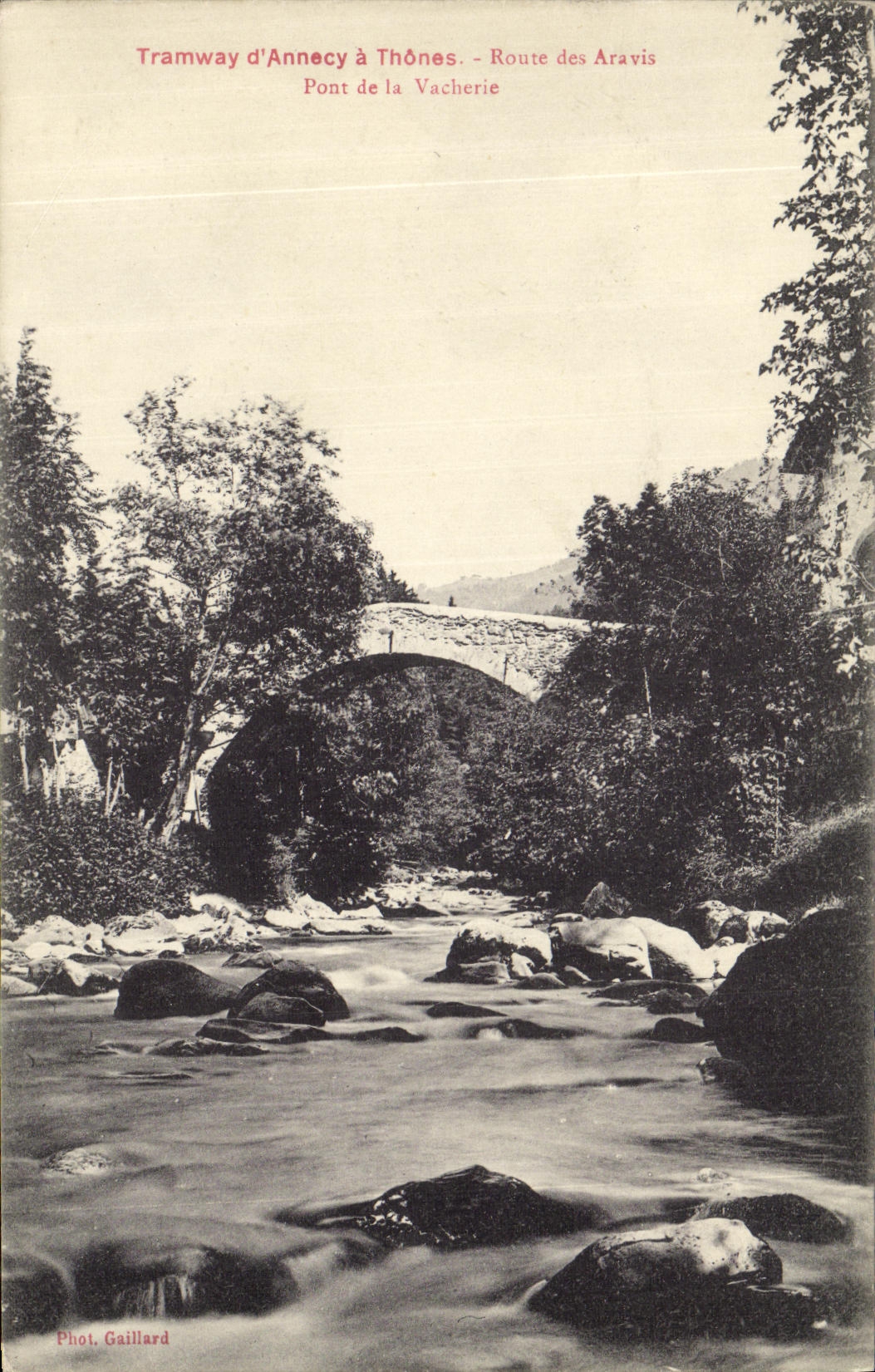 CPA Tramwaay d Annecy a thones Route des Aravis Pont de la Vaciterie