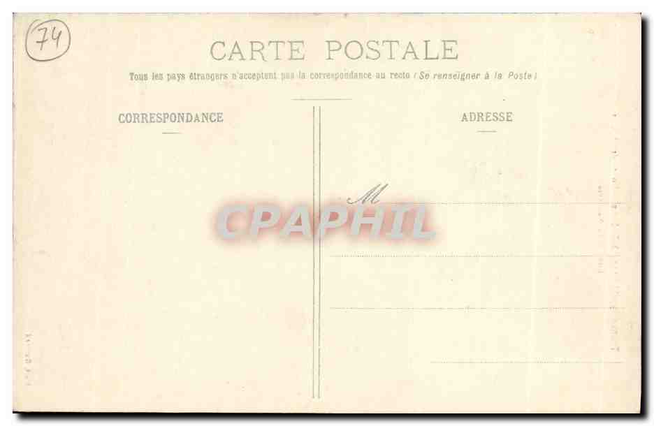 CPA Tramwaay d Annecy a thones Route des Aravis Pont de la Vaciterie — Verso