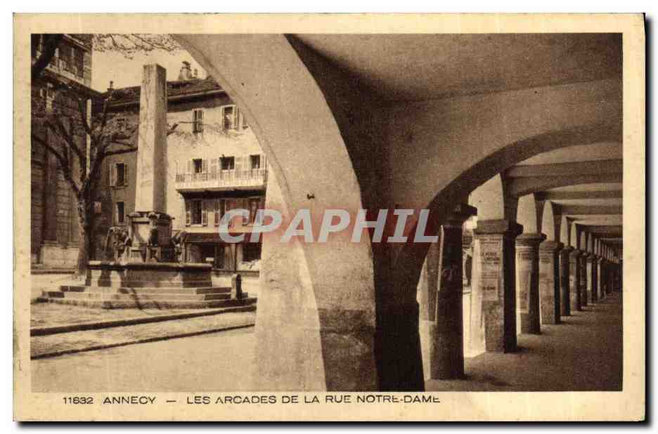 Annecey — Las arcadas de la calle Notre-Dame — Edición Braun & Cie