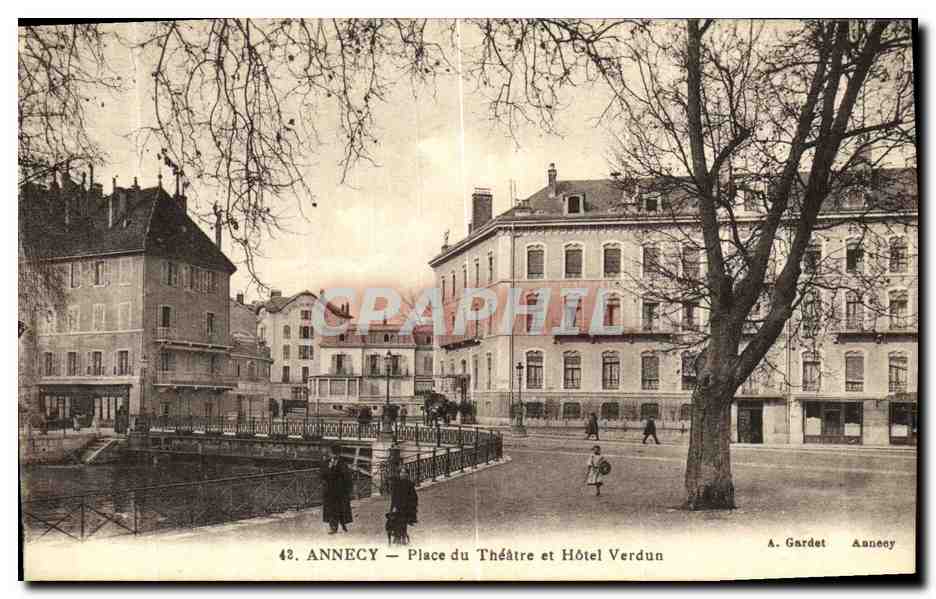 Annecy — Place du Théâtre et Hôtel Verdun — A. Gardet Annecy