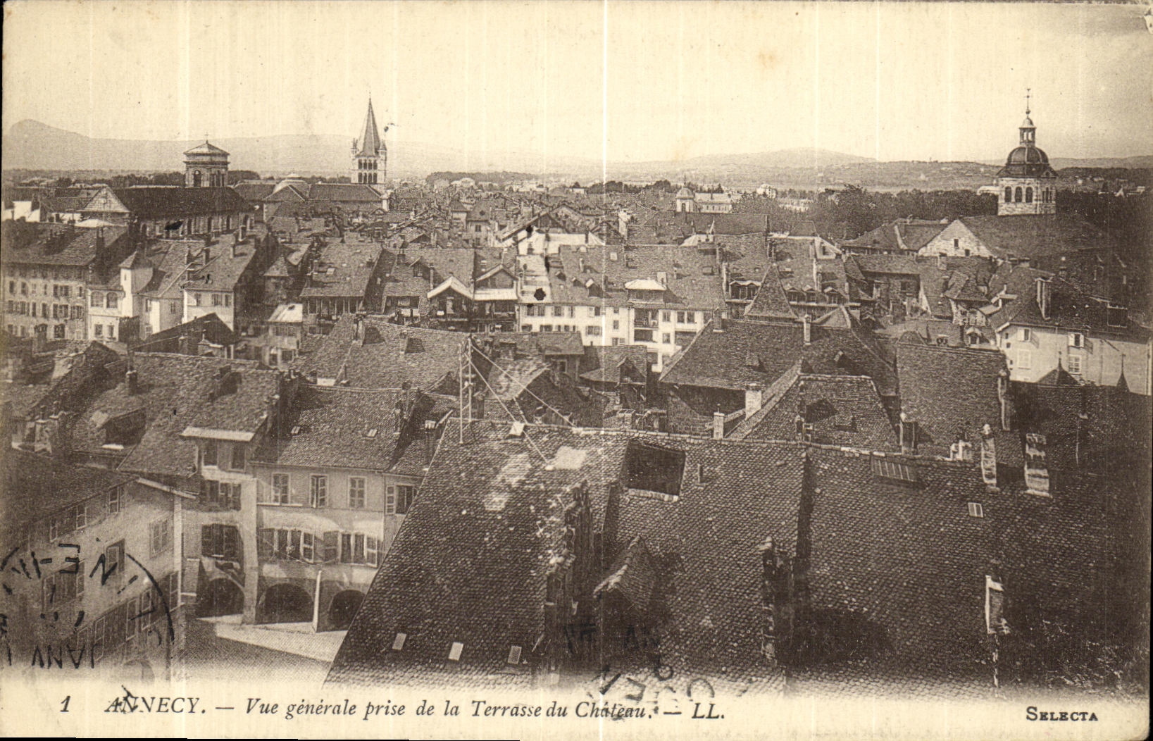 CPA Annecy Vue Generale Prise de la Terrasse du Chateau