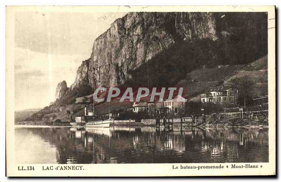 CPA Lac d Annecy Le Beteau Promenade Mont Blanc