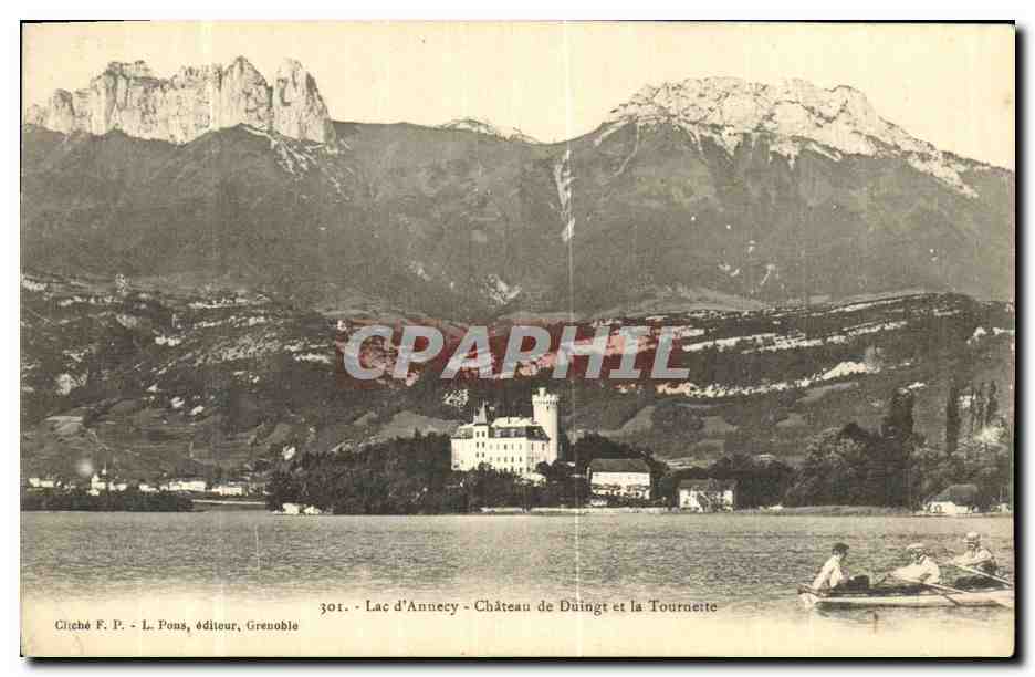 Lac d'Annecy - Château de Duingt et la Tourneite — Cliché F. P. - L. Pons, éditeur, Grenoble