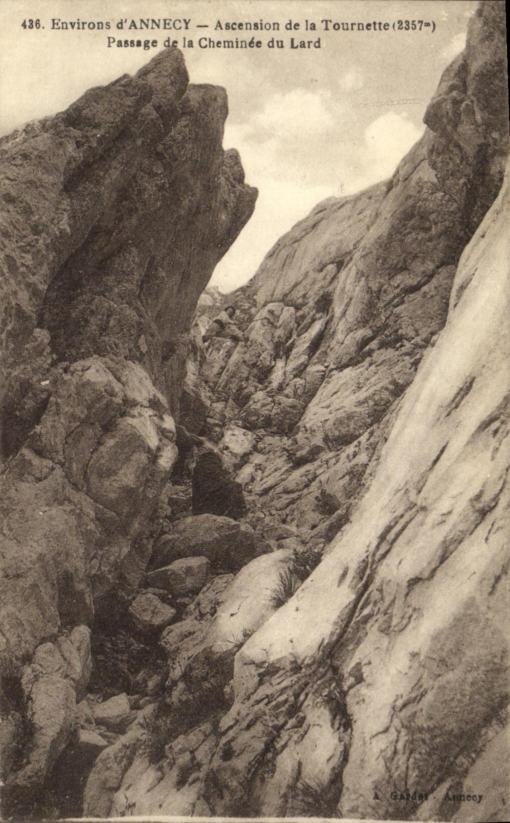 Environ d'ANNECY — Ascension de la Tournette (2357m) — Passage de la Cheminée du Lard — A. Galdet, Annecy