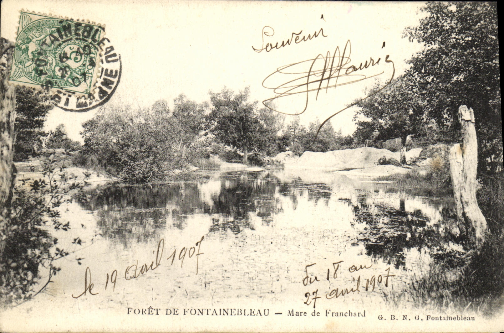 Bosque de Fontainebleau — Mare de Franchard — G.B.N. G. Fontainebleau