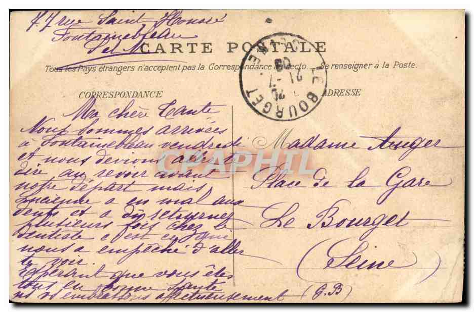 Palazzo di Fontainebleau — Allée de Maintenon — editore: 183 — Verso