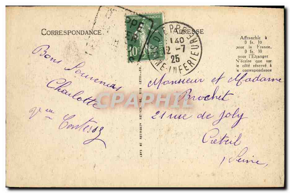 CPA Dieppe La Jetee — Rückseite