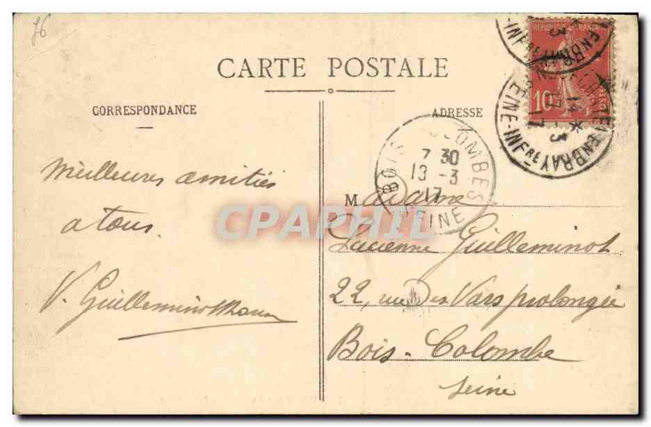 CPA Dieppe Le Boulevard Maritime — Verso