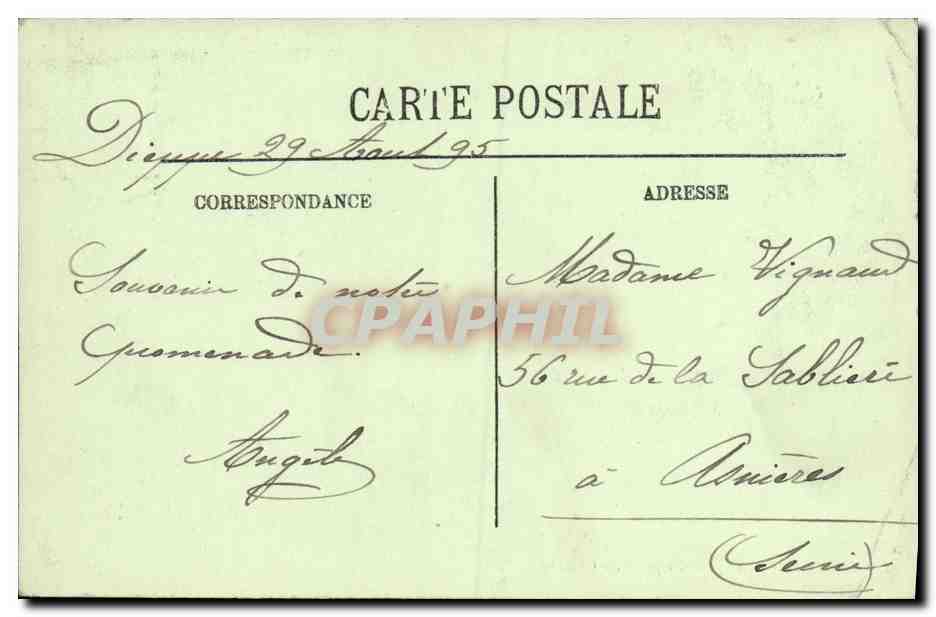 CPA Dieppe Vue Generale prise du Chateau — Rückseite