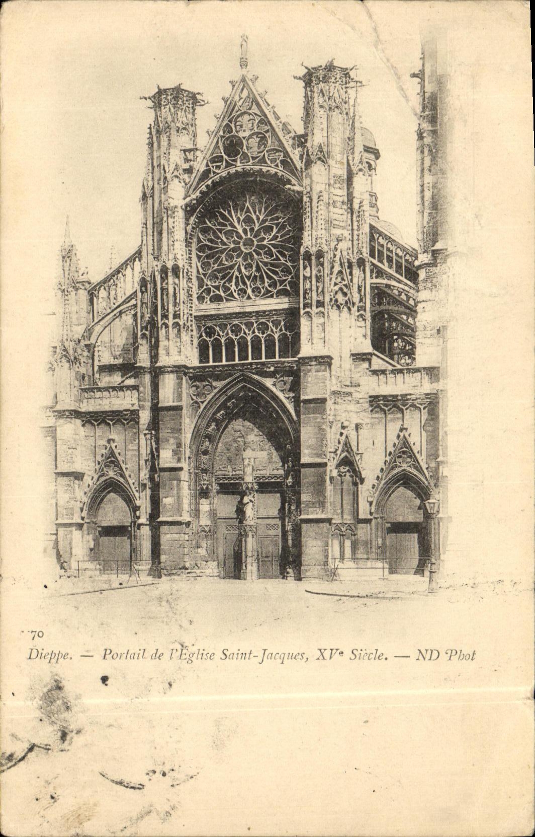 CPA Dieppe Portail de l Eglise Saint Jacques