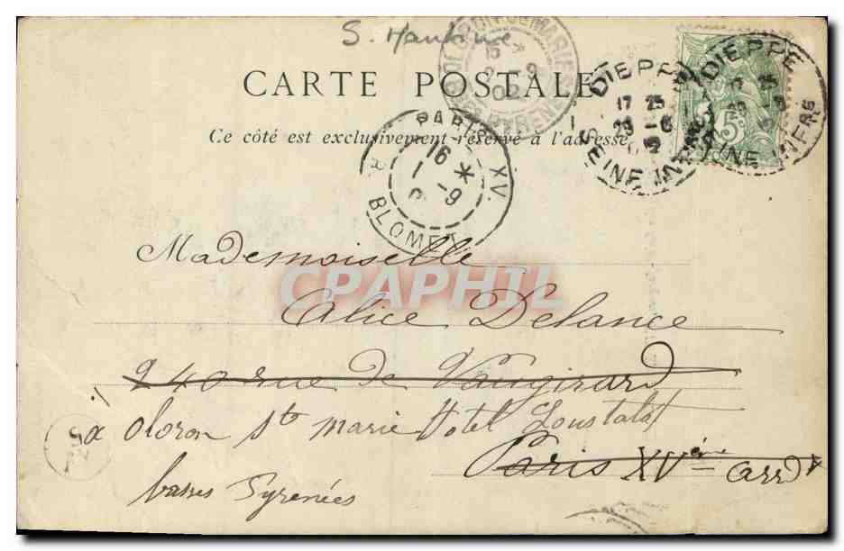 CPA Dieppe Portail de l Eglise Saint Jacques — Rückseite