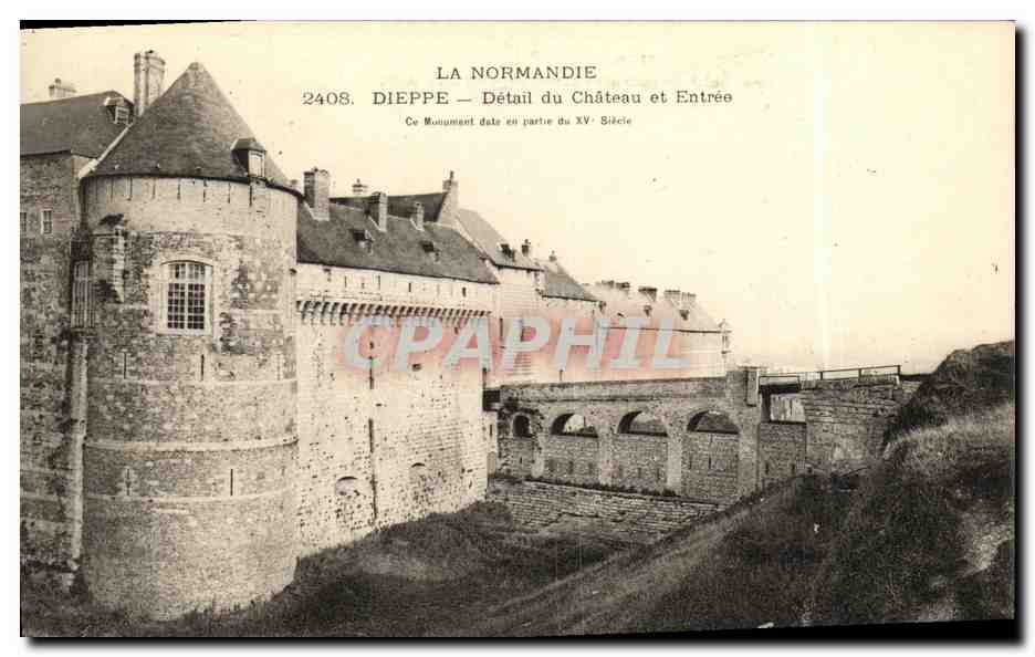 CPA Dieppe Detail du Chateau et Entree