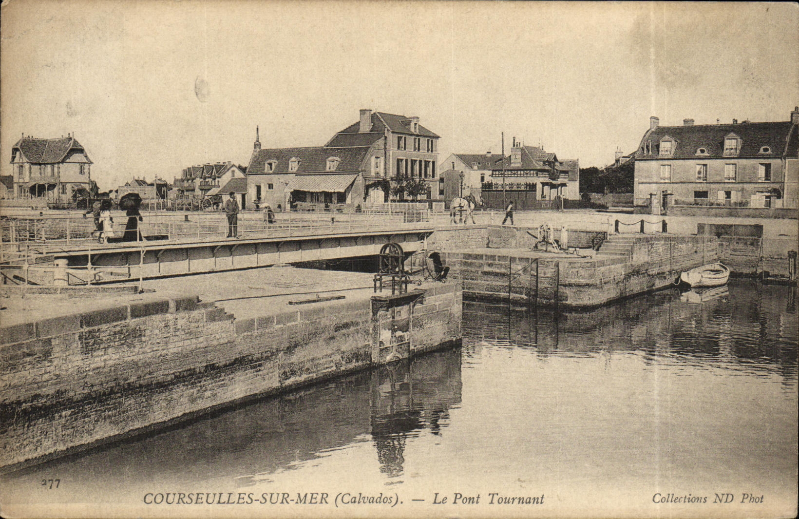 Antike Ansichtskarte Courseulles Sur Mer Der Drehbrücke