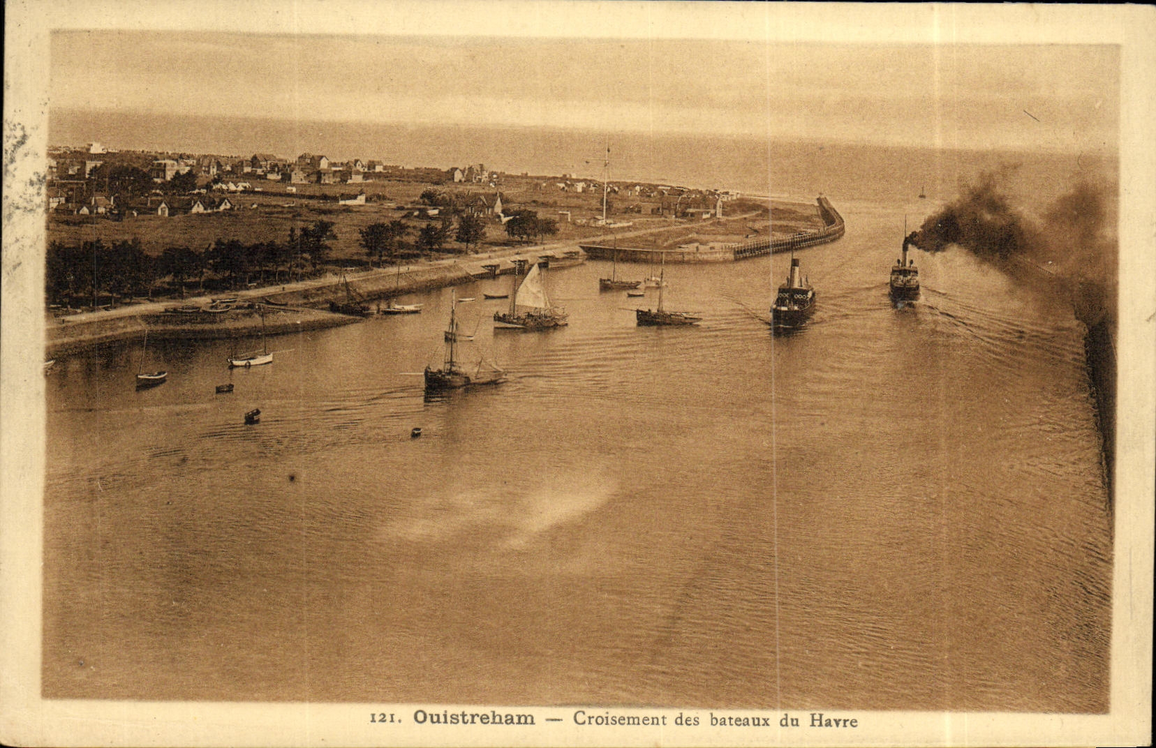 Ouistreham — Kreuzung der Schiffe aus Le Havre — Verlag Deconil Tabac-Journaux