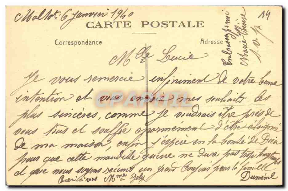 Maltot (Calvados) — Intérieur de l'église — Autobus - Colonie Saint-Louis de la Basilique Saint-Denys — Verso