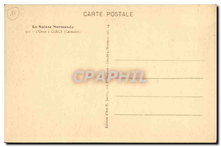 CPA La Suisse Normande L Orne A Clecy  — Verso
