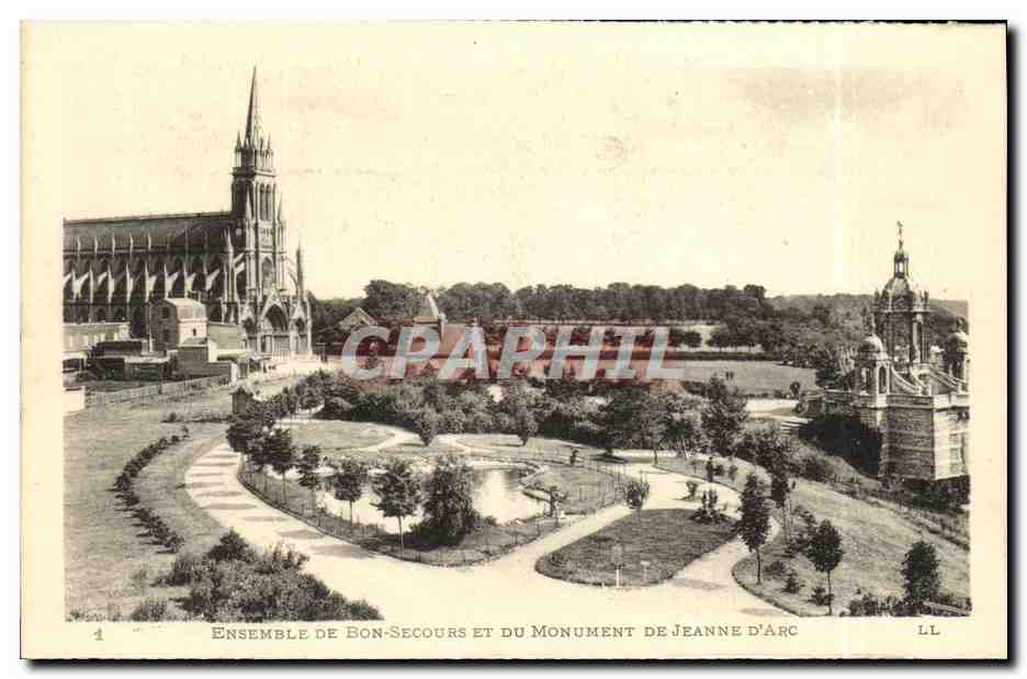 CPA Ensemble De Bon Secours Et Du Monument De Jeanne D Arc 